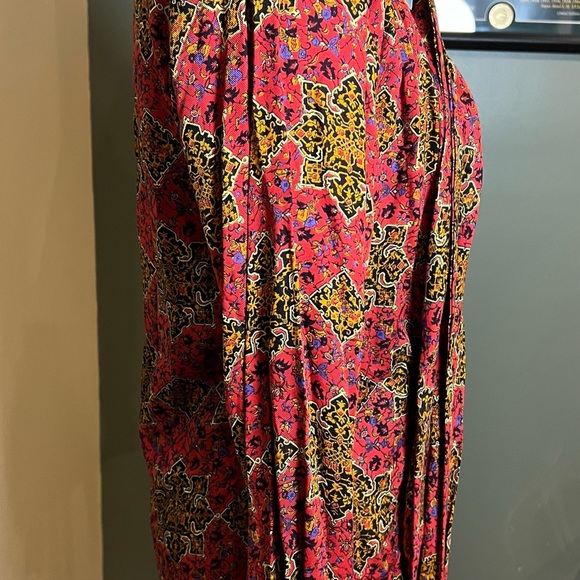 VTG Saks Fifth Avenue Evan Picone Red Paisley 80s Secretary Skirt Set READ - Picture 5 of 12